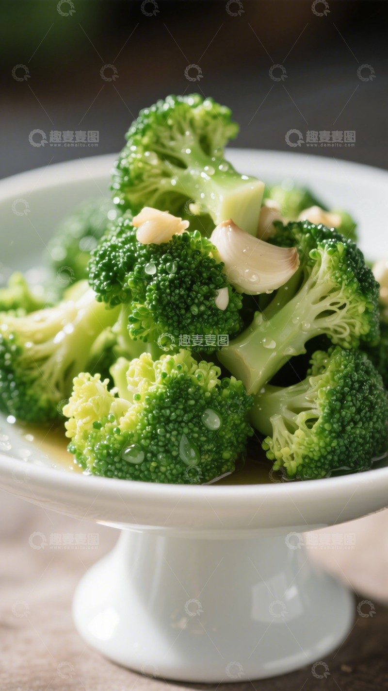 高清大图下载【趣麦麦图】蒜蓉西兰花野餐好味2