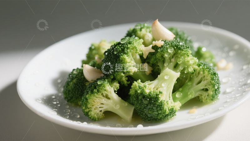 高清大图下载【趣麦麦图】蒜蓉西兰花野餐好味5