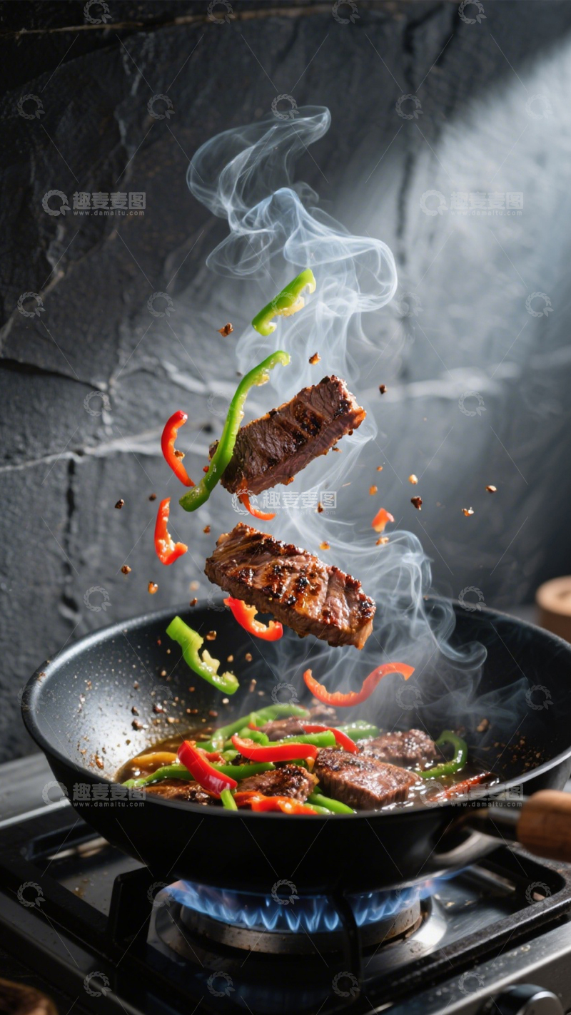 高清大图下载【趣麦麦图】牛排西餐烹饪美味1