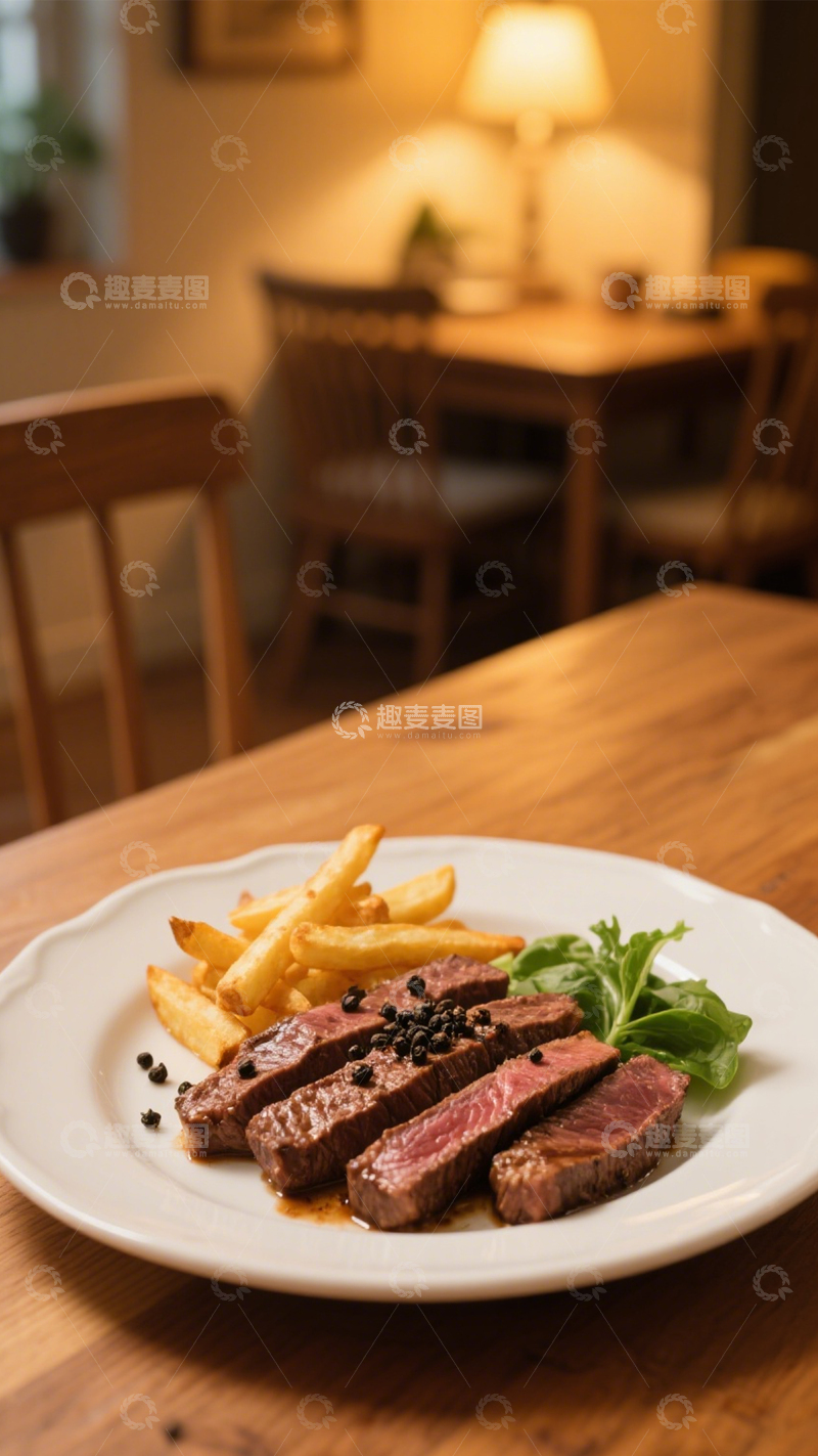 高清大图下载【趣麦麦图】牛排西餐烹饪美味3