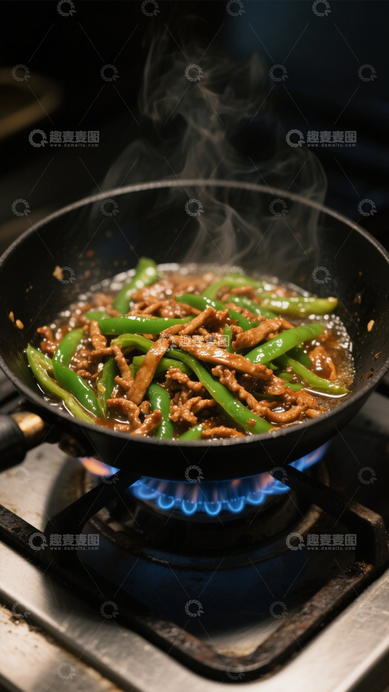 高清大图下载【趣麦麦图】青椒肉丝家常烟火味1