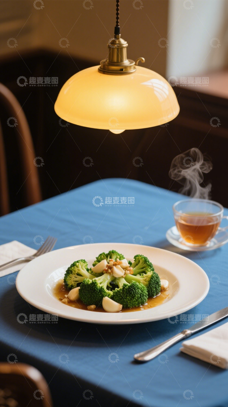 高清大图下载【趣麦麦图】蒜蓉西兰花野餐好味3