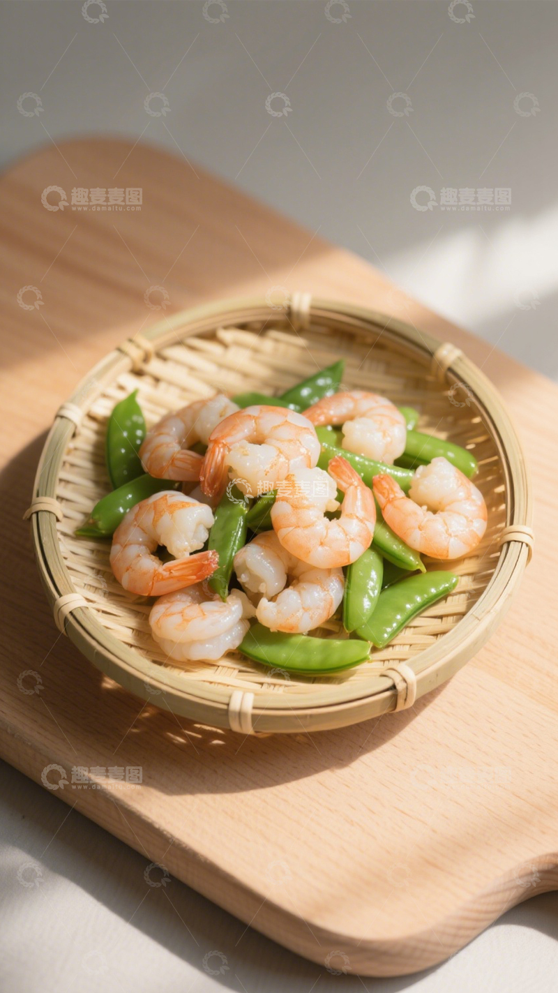 高清大图下载【趣麦麦图】清炒虾仁精致摆盘2