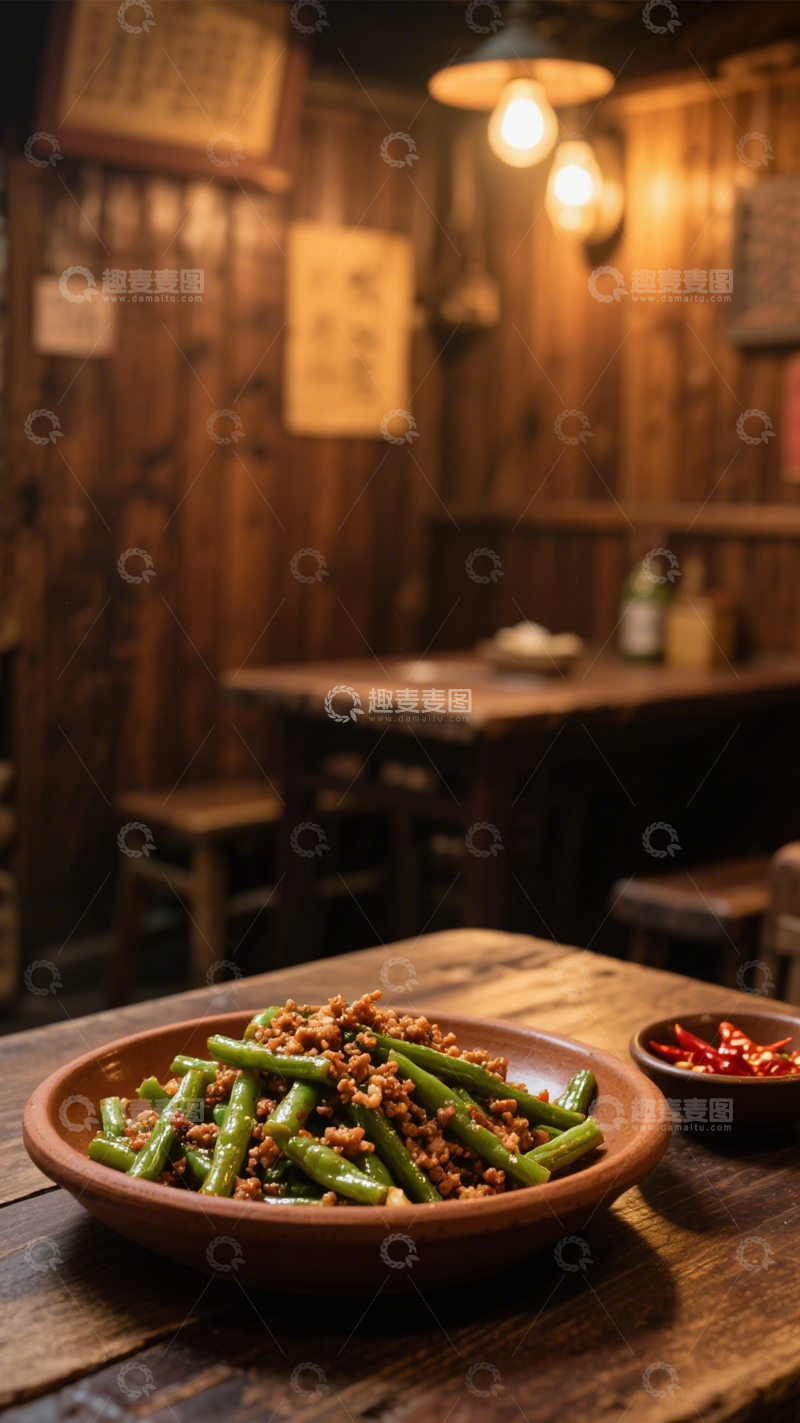 高清大图下载【趣麦麦图】肉末干煸豆角家常好味4