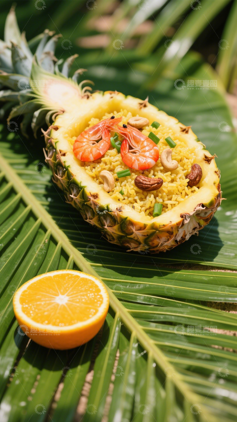 高清大图下载【趣麦麦图】热带菠萝炒饭鲜香开胃1