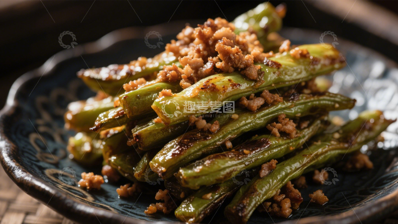 高清大图下载【趣麦麦图】肉末干煸豆角家常好味7
