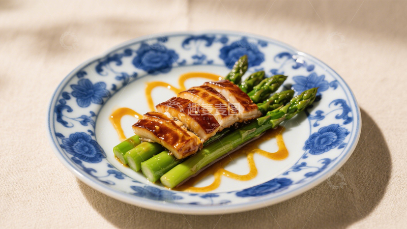 高清大图下载【趣麦麦图】芦笋海鲜精致美味6