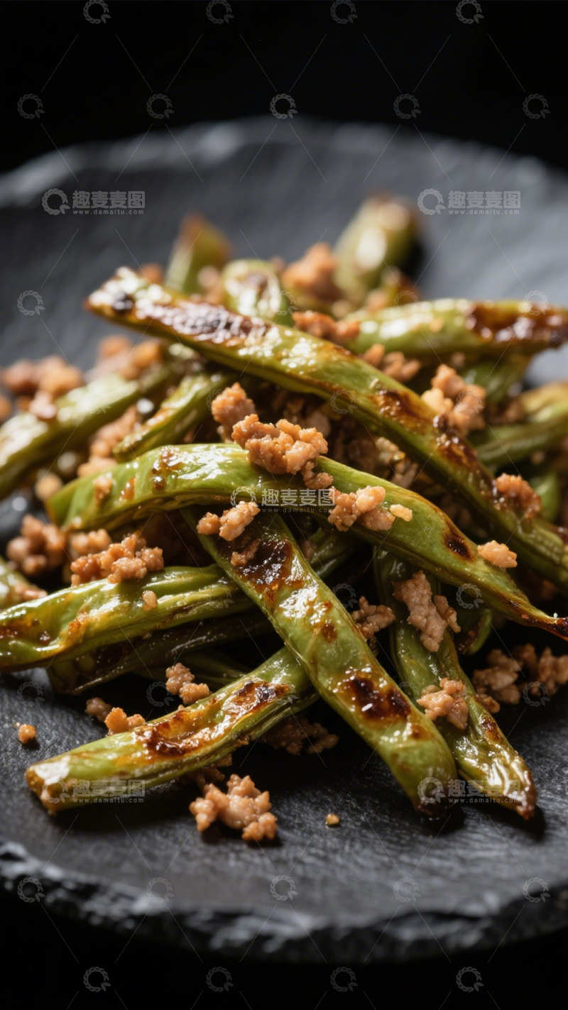 高清大图下载【趣麦麦图】肉末干煸豆角家常好味2