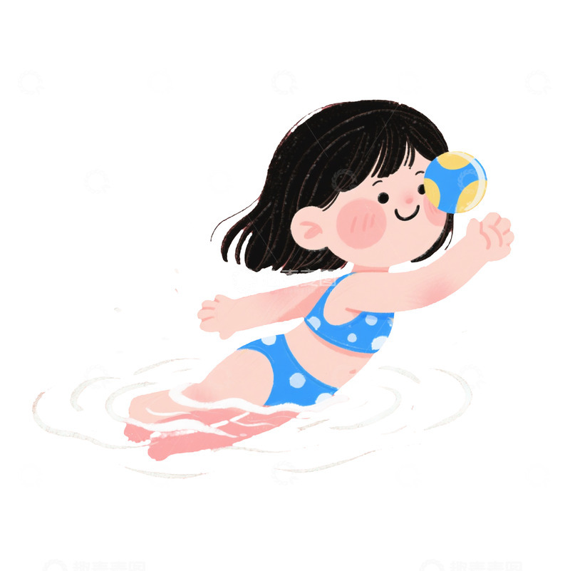 游泳小女孩暑假班招生海报素材2