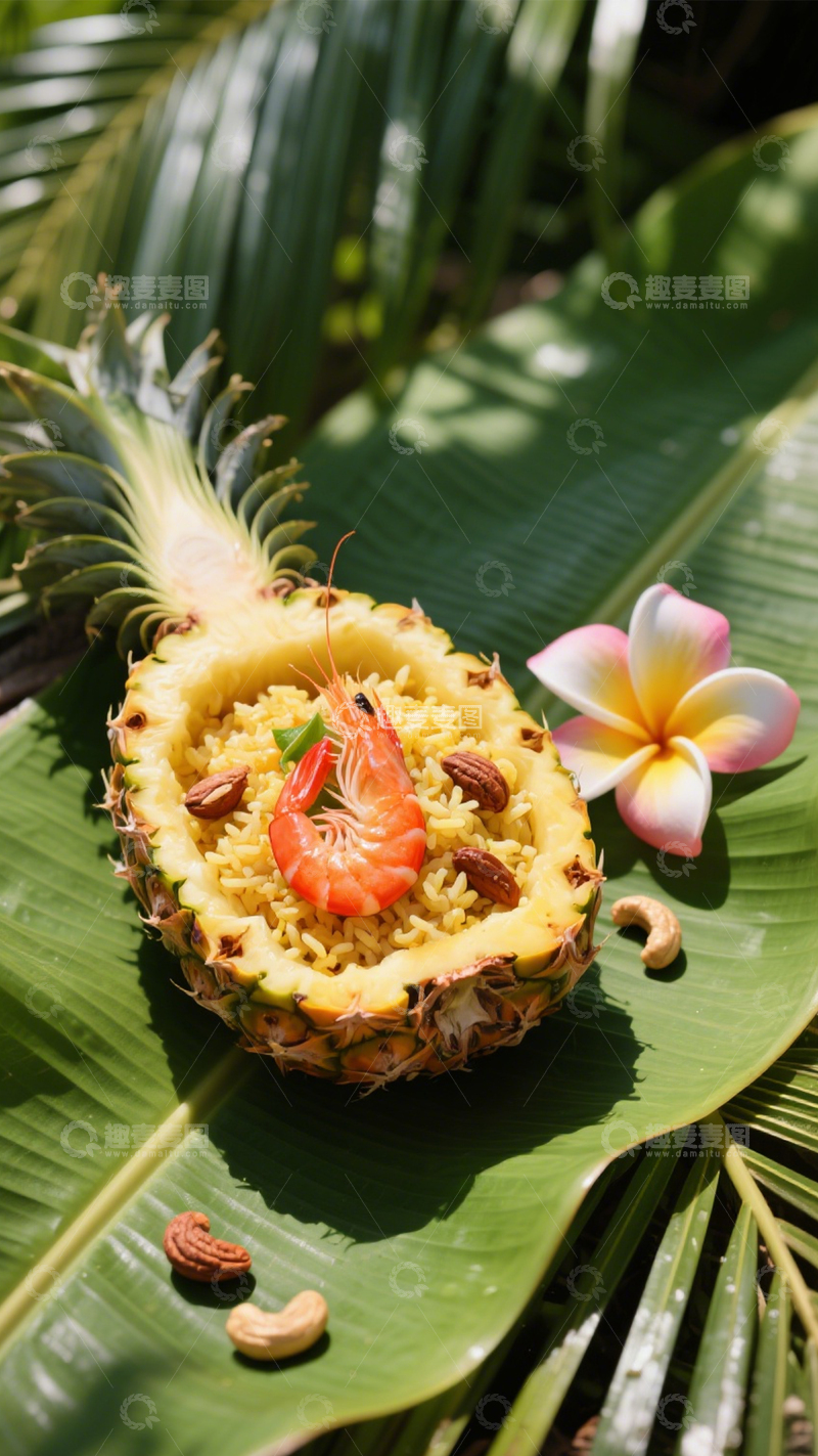 高清大图下载【趣麦麦图】热带菠萝炒饭鲜香开胃4