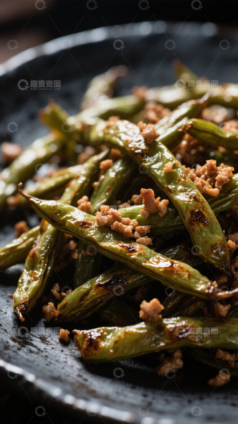 高清大图下载【趣麦麦图】肉末干煸豆角家常好味1