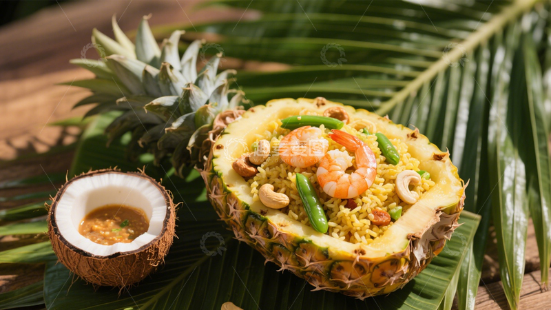 高清大图下载【趣麦麦图】热带菠萝炒饭鲜香开胃8