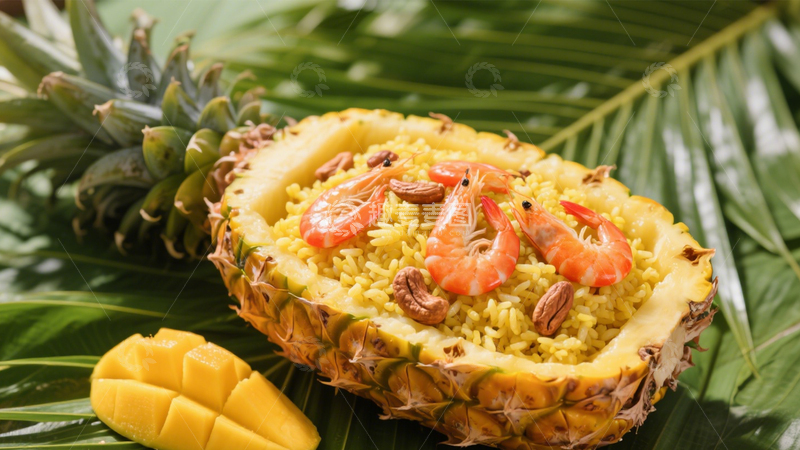 高清大图下载【趣麦麦图】热带菠萝炒饭鲜香开胃6