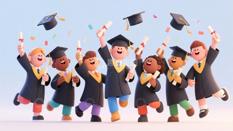 高清大图下载【趣麦麦图】毕业季学生人物素材1