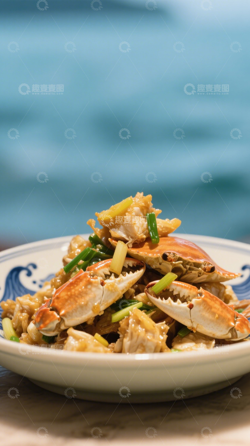 高清大图下载【趣麦麦图】葱姜炒蟹1