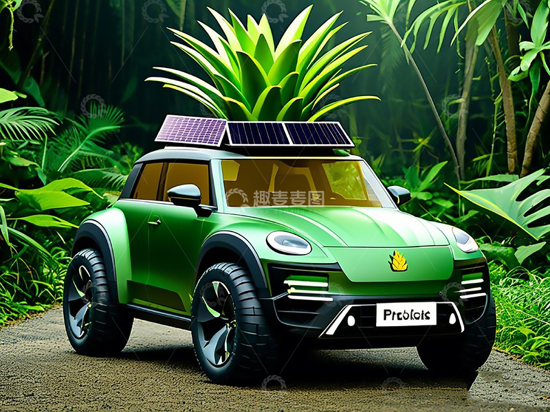 高清大图下载【趣麦麦图】硬派越野车金色菠萝造型