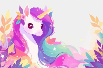 卡通简约可爱的独角兽边框背景