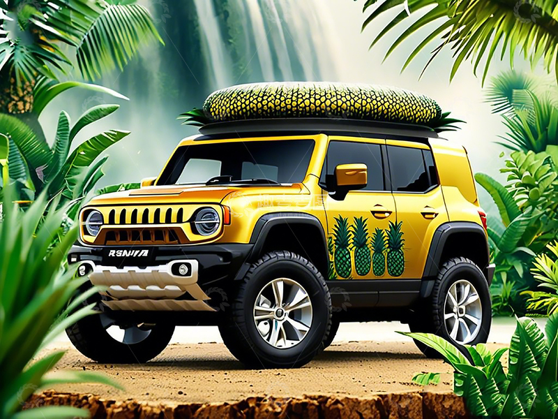 高清大图下载【趣麦麦图】金色菠萝造型