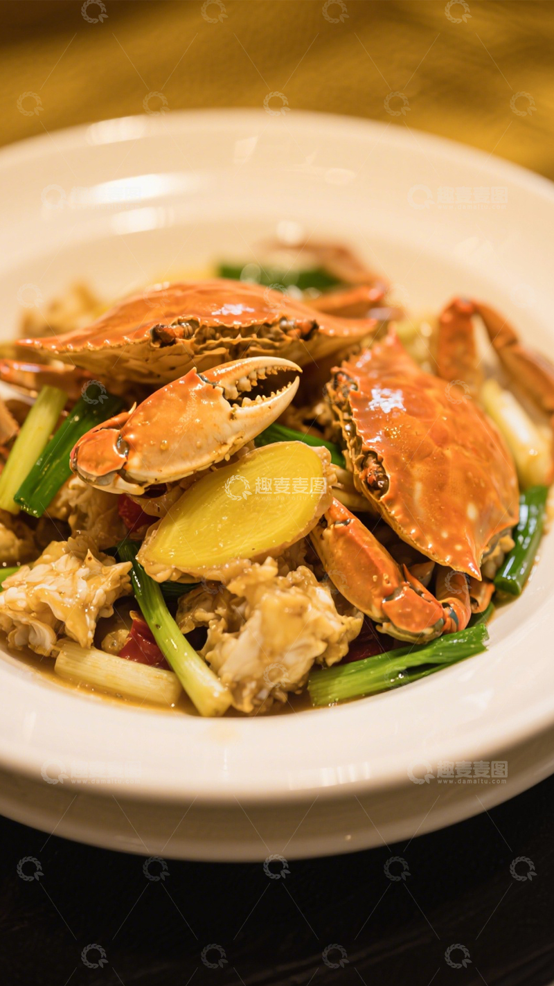 高清大图下载【趣麦麦图】葱姜炒蟹3