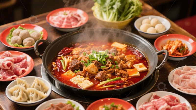 高清大图下载【趣麦麦图】鲜香美味辛辣的重庆火锅1