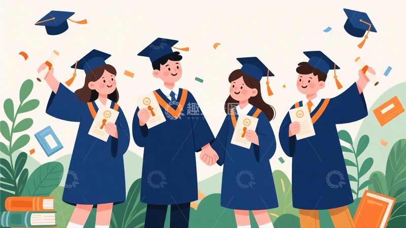 高清大图下载【趣麦麦图】毕业季学生人物素材8