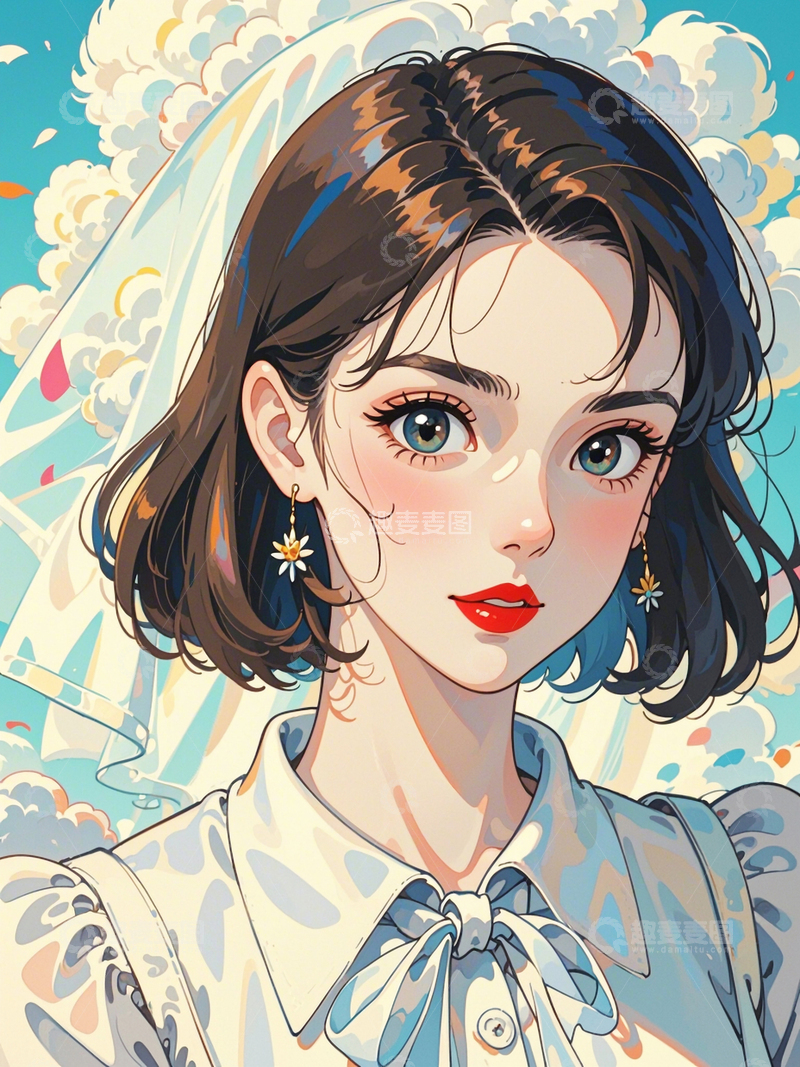 高清大图下载【趣麦麦图】复古女孩人物2