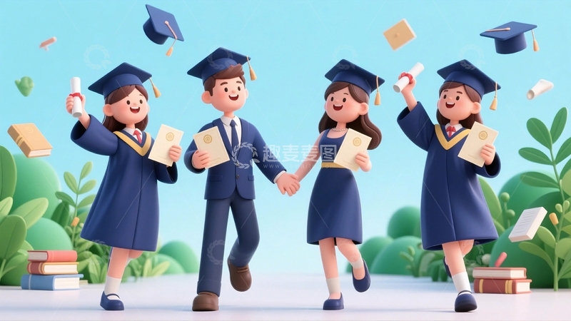 高清大图下载【趣麦麦图】毕业季学生人物素材9