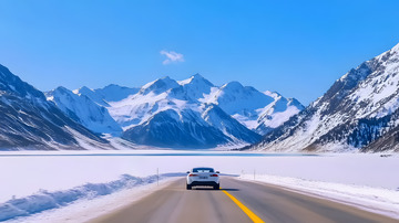 冬季雪山冰封公路2