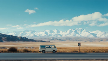 冬季雪山冰封公路7