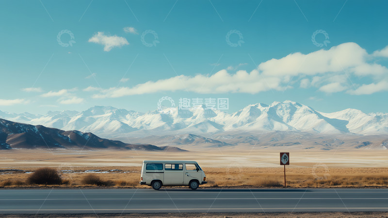 高清大图下载【趣麦麦图】冬季雪山冰封公路7