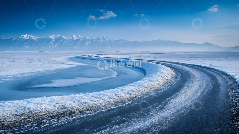 高清大图下载【趣麦麦图】冬季雪山冰封公路5