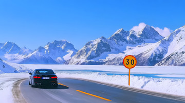 冬季雪山冰封公路4