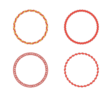 喜庆氛围圆形中式花纹边框