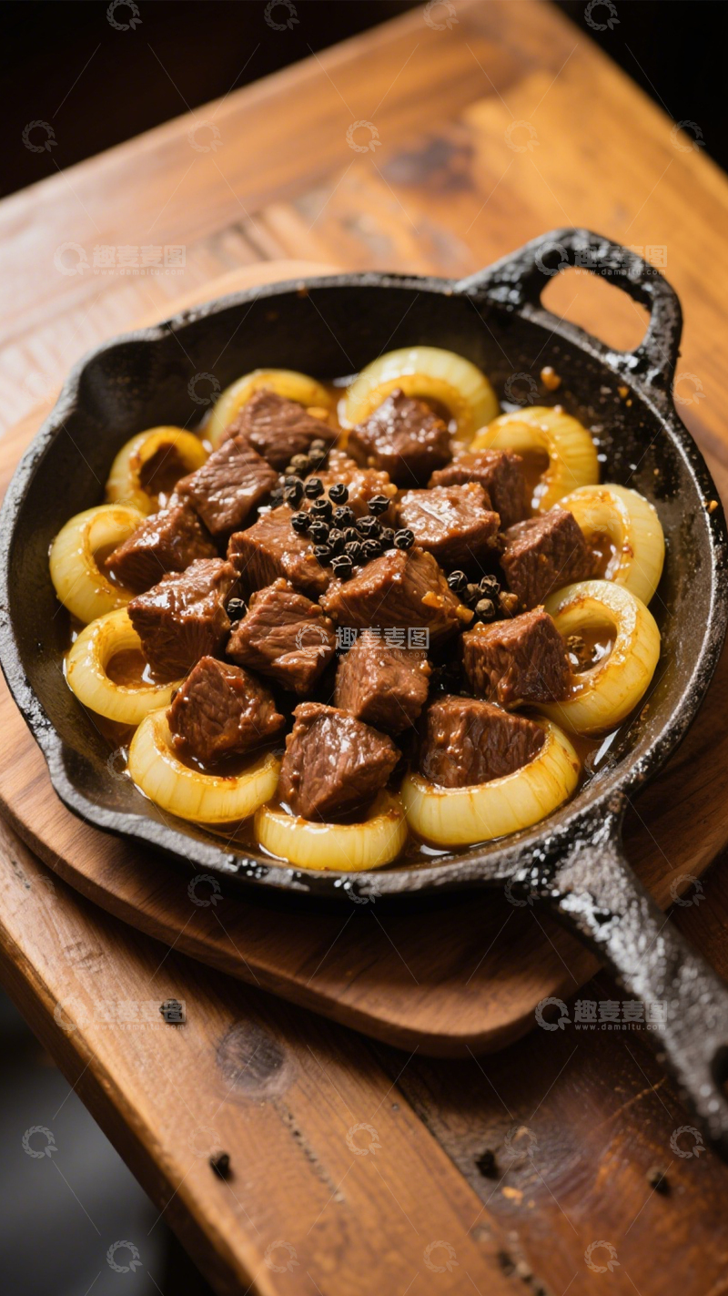 高清大图下载【趣麦麦图】黑椒洋葱牛肉粒1