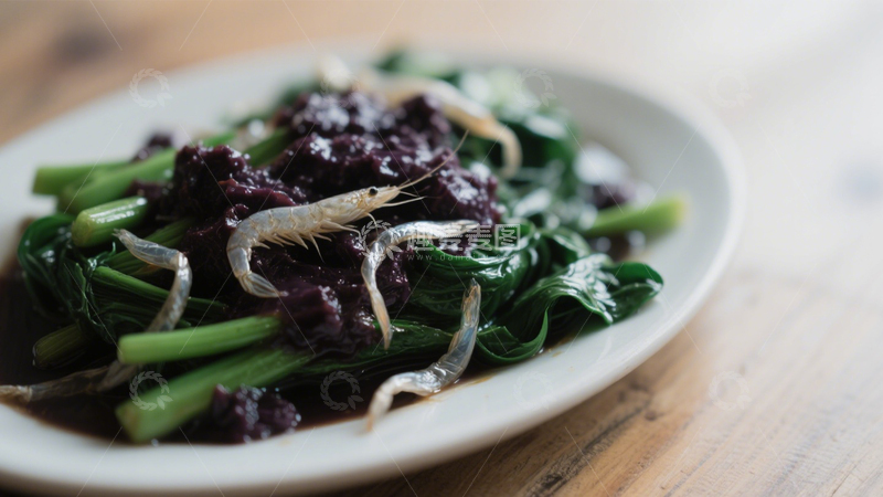 高清大图下载【趣麦麦图】紫酱白虾菜心8