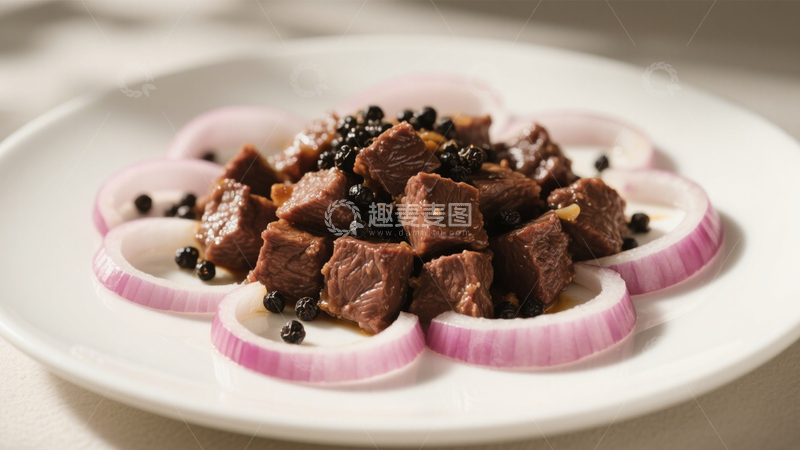 高清大图下载【趣麦麦图】黑椒洋葱牛肉粒8