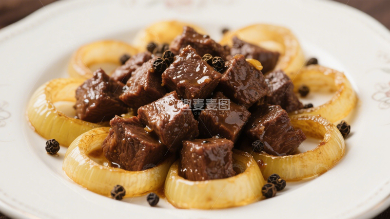 高清大图下载【趣麦麦图】黑椒洋葱牛肉粒6