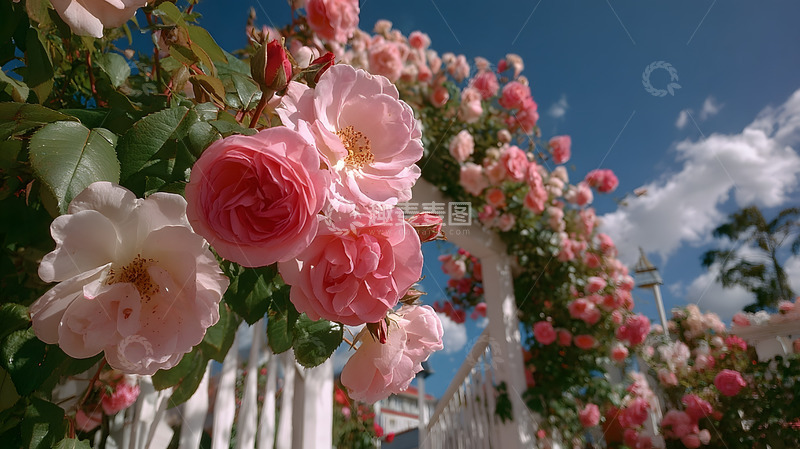 高清大图下载【趣麦麦图】住宅前的繁花1