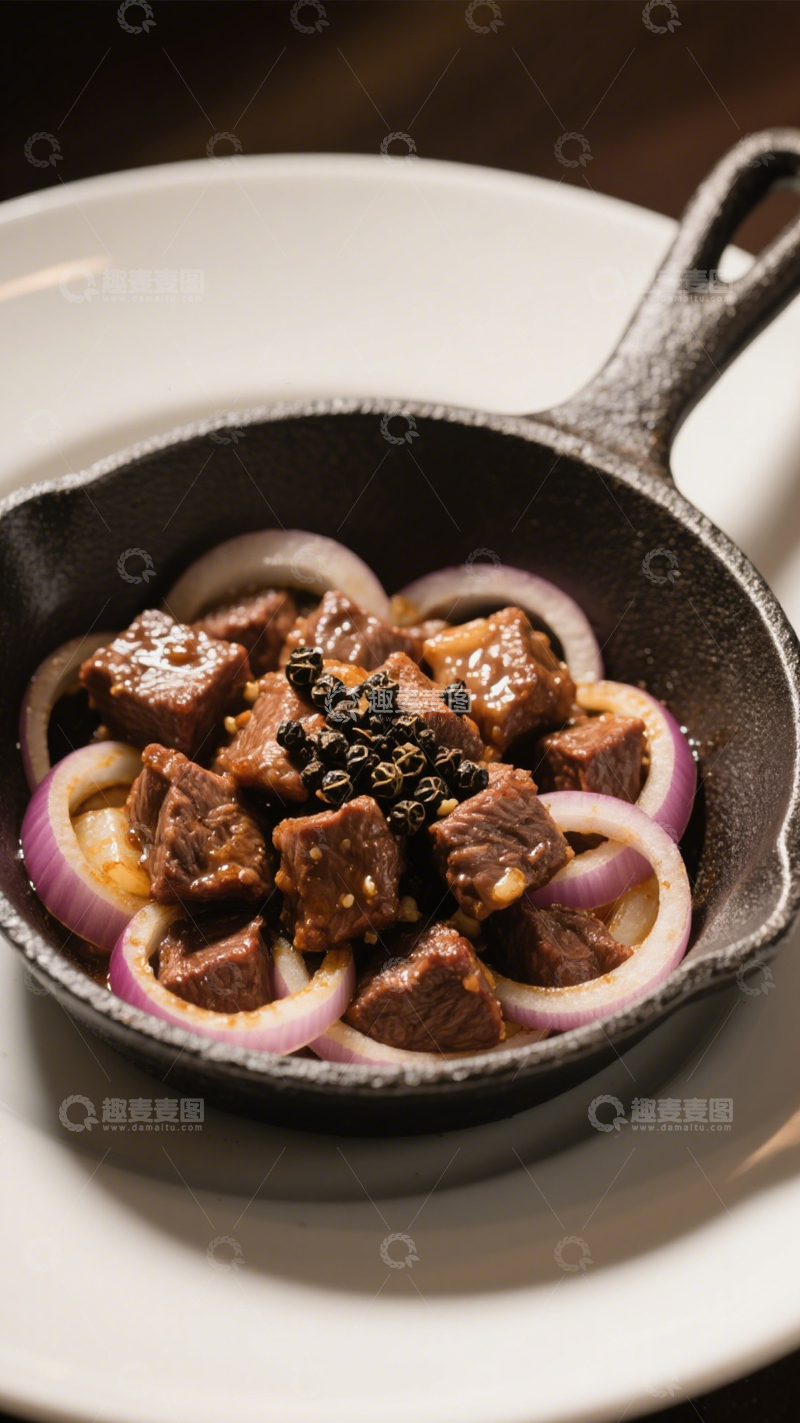 高清大图下载【趣麦麦图】黑椒洋葱牛肉粒2