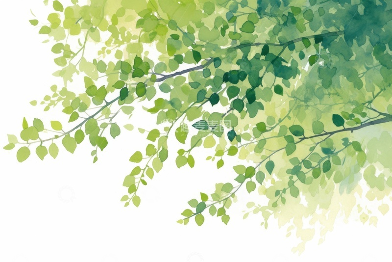 高清大图下载【趣麦麦图】手绘水彩枝条边框背景3