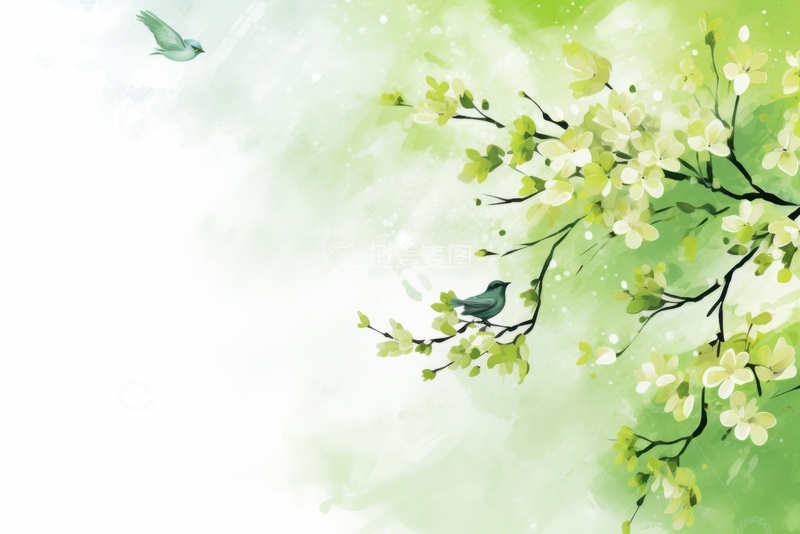 高清大图下载【趣麦麦图】手绘树枝植物边框背景2