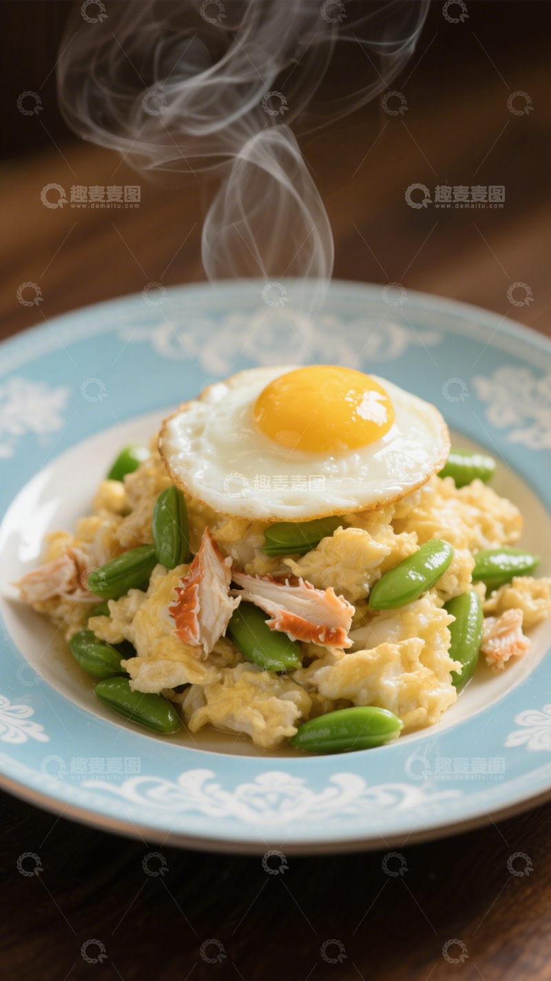 高清大图下载【趣麦麦图】蟹肉煎蛋家庭风味菜2