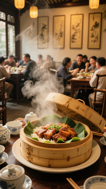 荷叶糯米蒸肉饭3