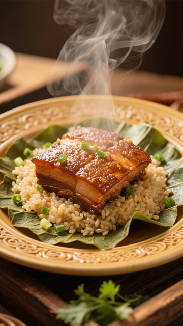 荷叶糯米蒸肉饭1