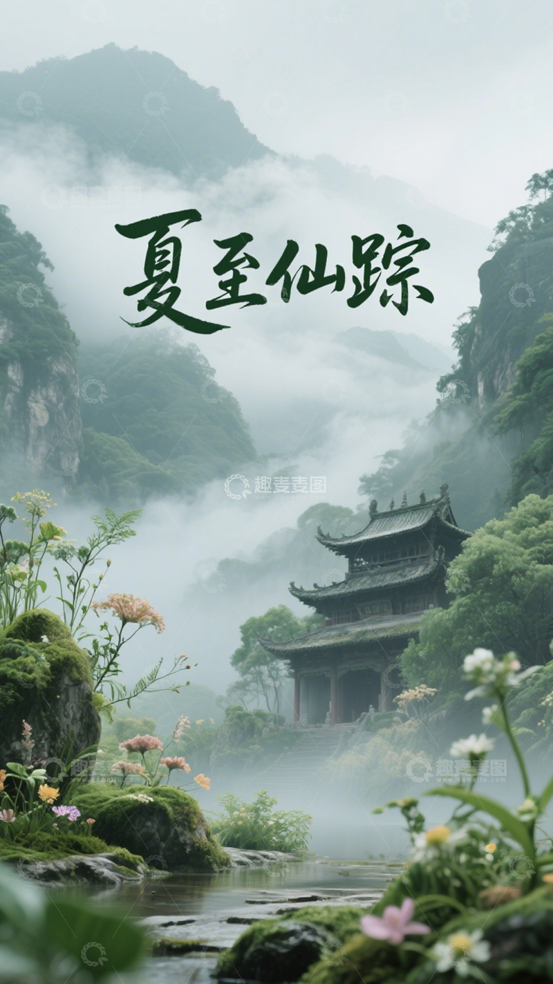 高清大图下载【趣麦麦图】夏至仙踪山水秘境