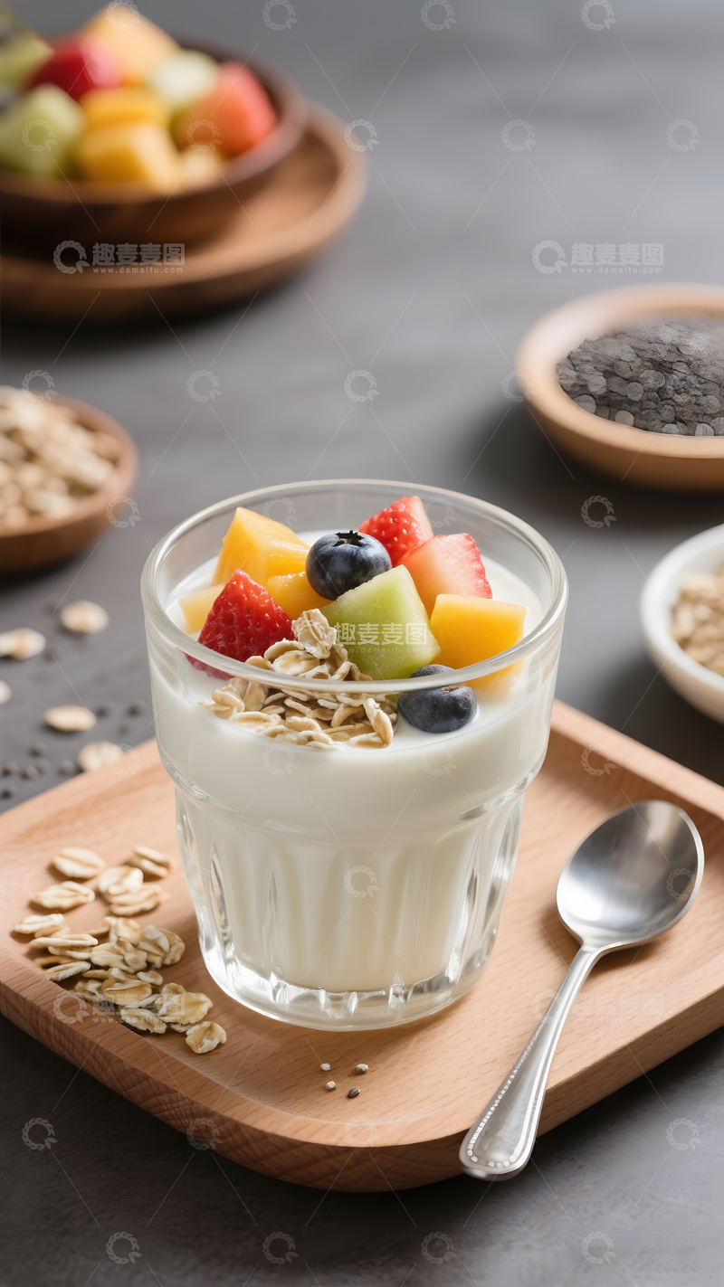 高清大图下载【趣麦麦图】酸奶碗食物麦片摄影6
