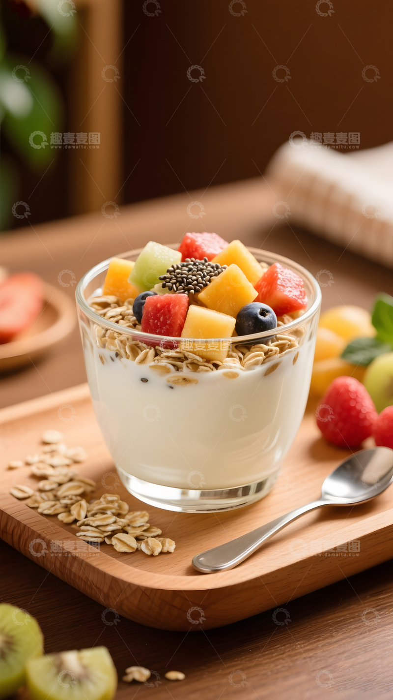 高清大图下载【趣麦麦图】酸奶碗食物麦片摄影9