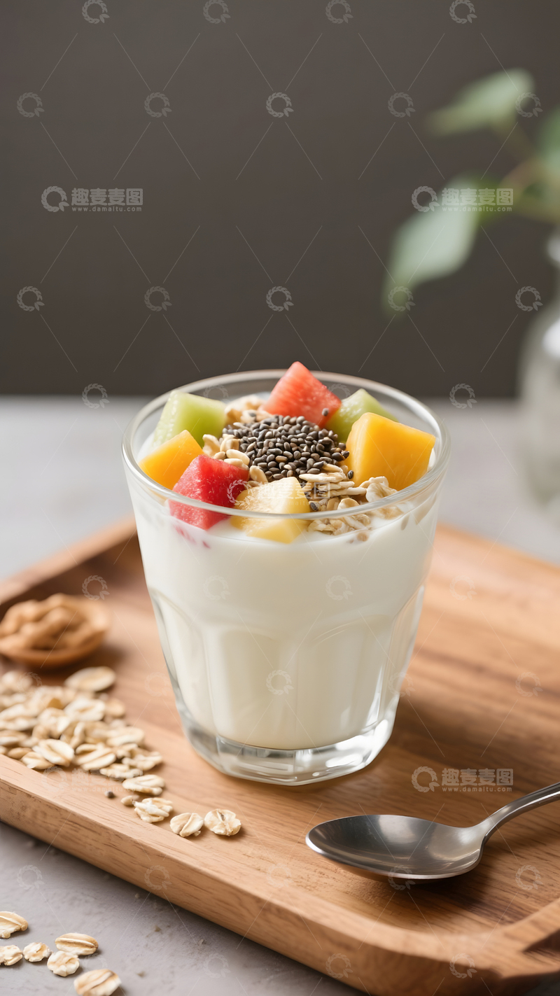 高清大图下载【趣麦麦图】酸奶碗食物麦片摄影7