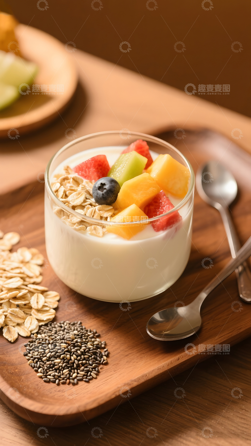 高清大图下载【趣麦麦图】酸奶碗食物麦片摄影5