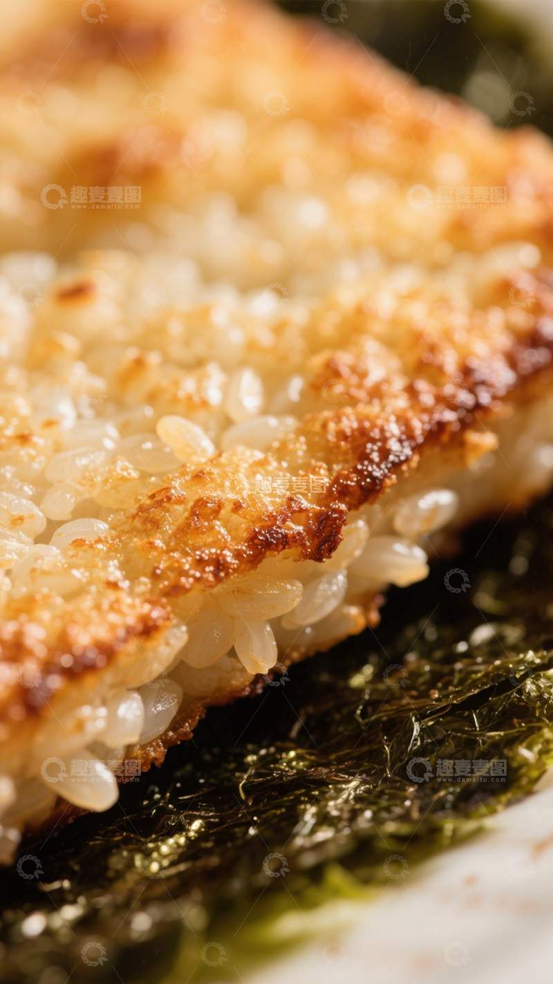 高清大图下载【趣麦麦图】海苔焦香煎饭团2